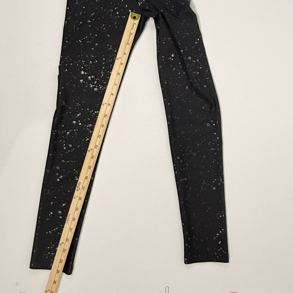 High Waist Metallic Splatter Star Emily Hsu Designs Black Leggings XS - Picture 8 of 8